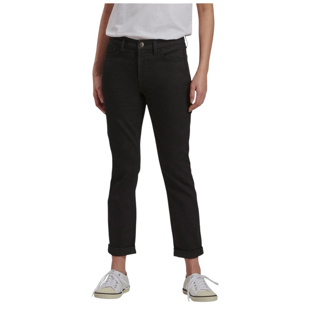7 For All Mankind NWT Black High Rise Distressed Slim Boyfriend Jeans Size 16